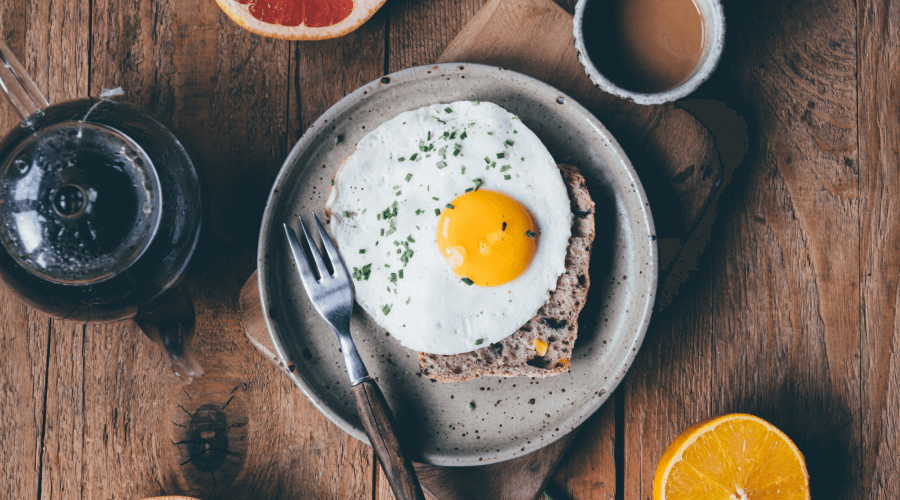 Eggs with home-made bread